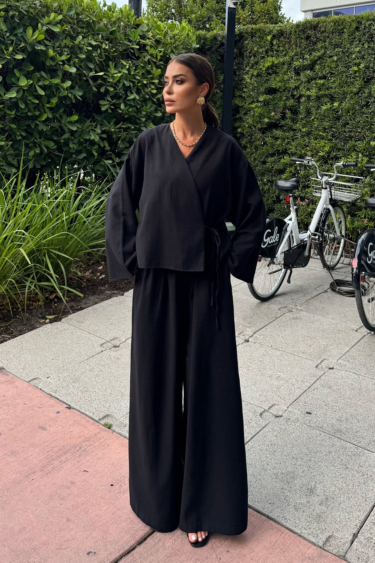 Kadın Organik Pamuk Bol Kesimli Pantolon Siyah