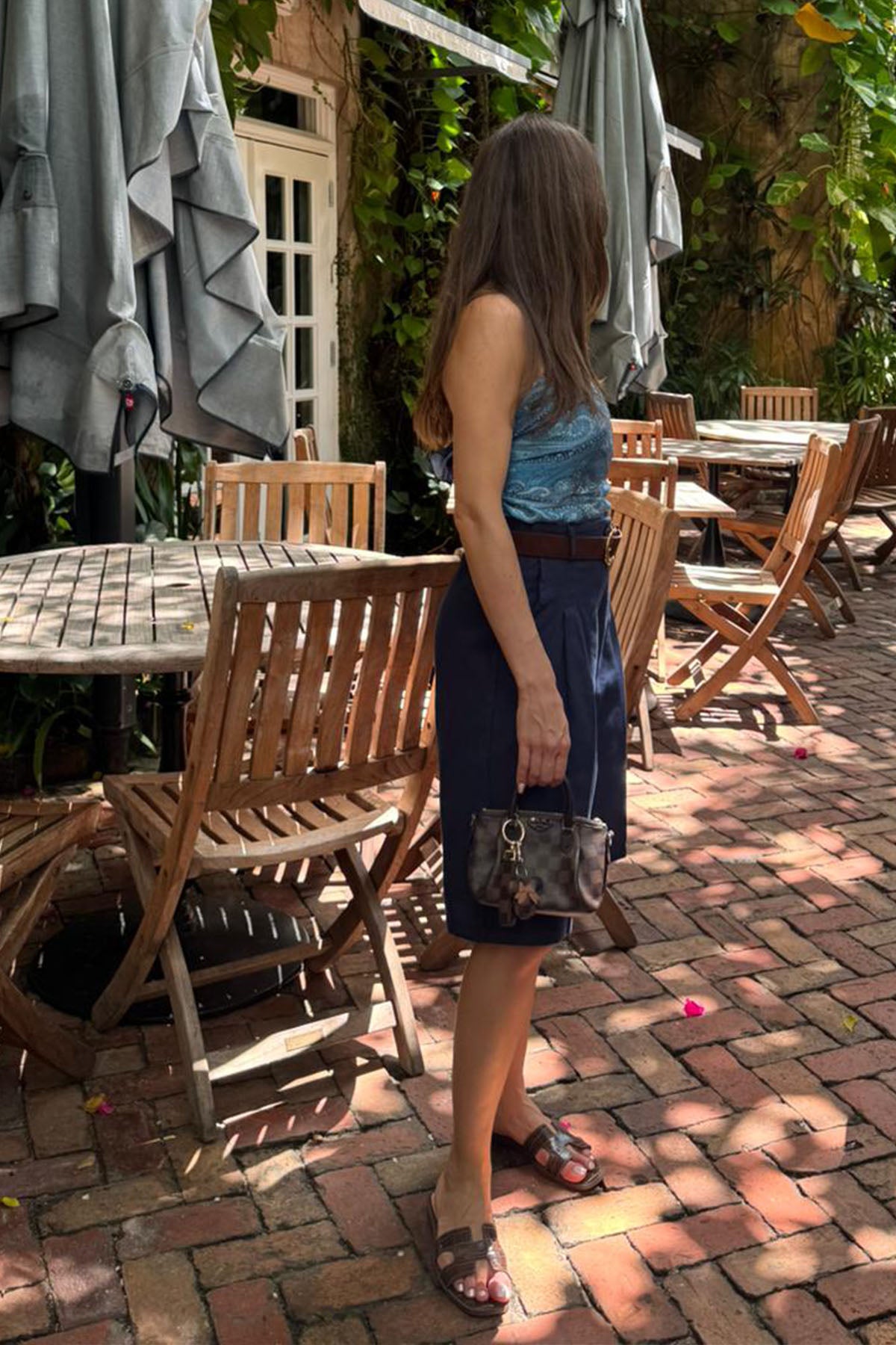 Kadın Organik Pamuk Bermuda Şort Lacivert