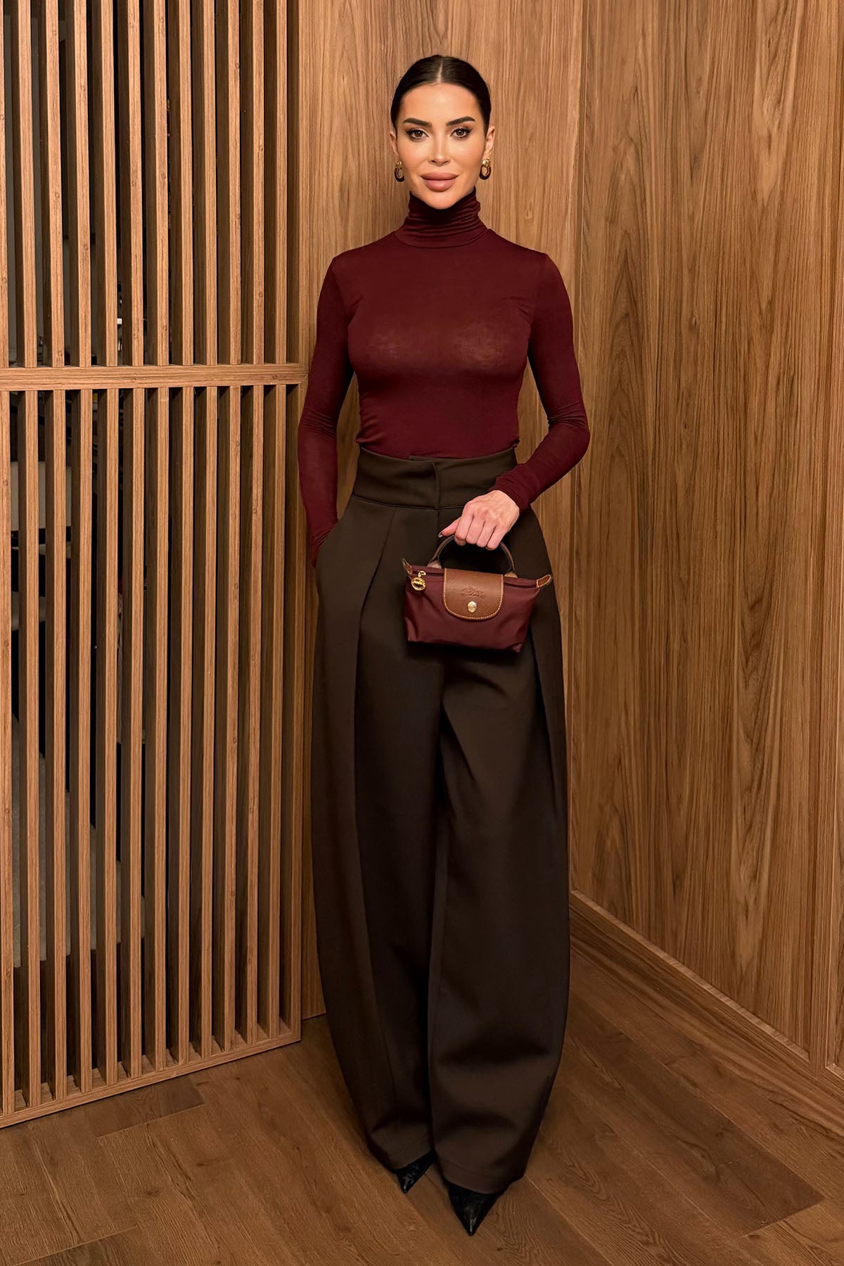 Kadın Transparan Bluz Bordo