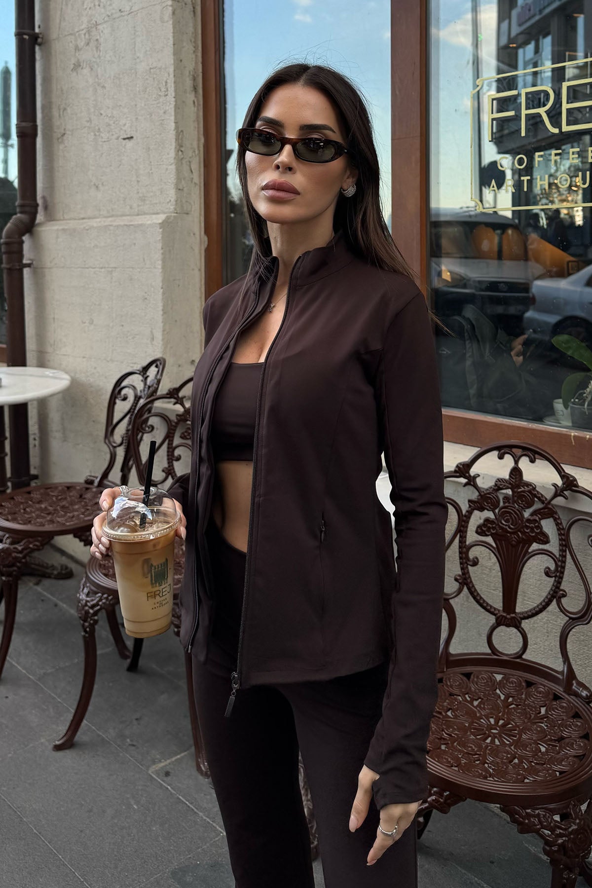 Kadın 3'lü Spor Takım Acı Kahve