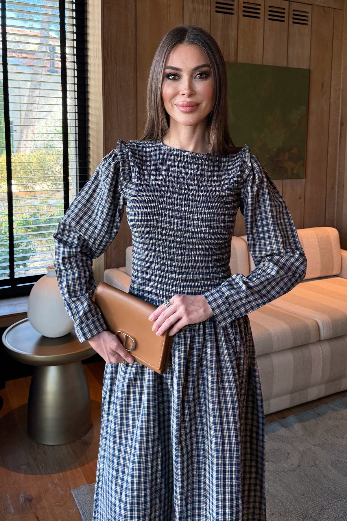 Kadın Gipe Detaylı Maksi Elbise Lacivert