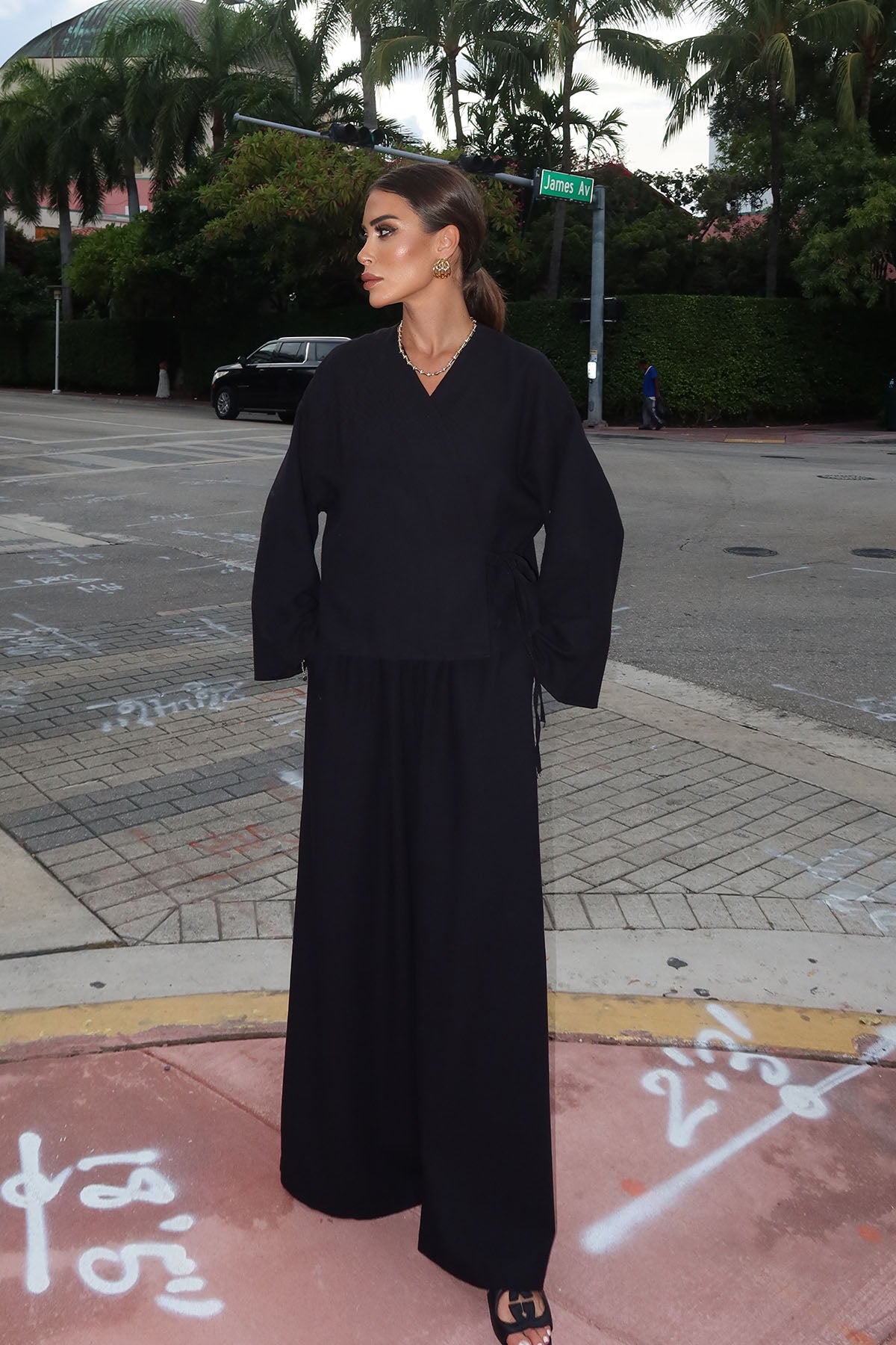 Kadın Organik Pamuk Bol Kesimli Pantolon Siyah