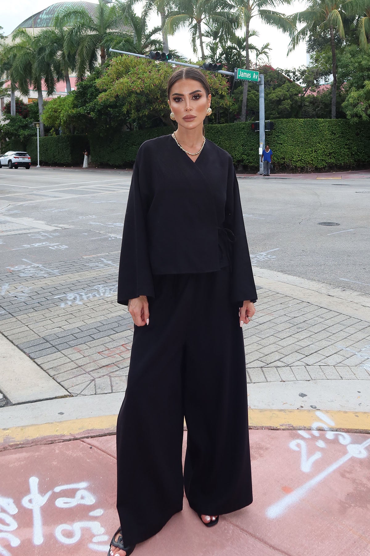 Kadın Organik Pamuk Bol Kesimli Pantolon Siyah