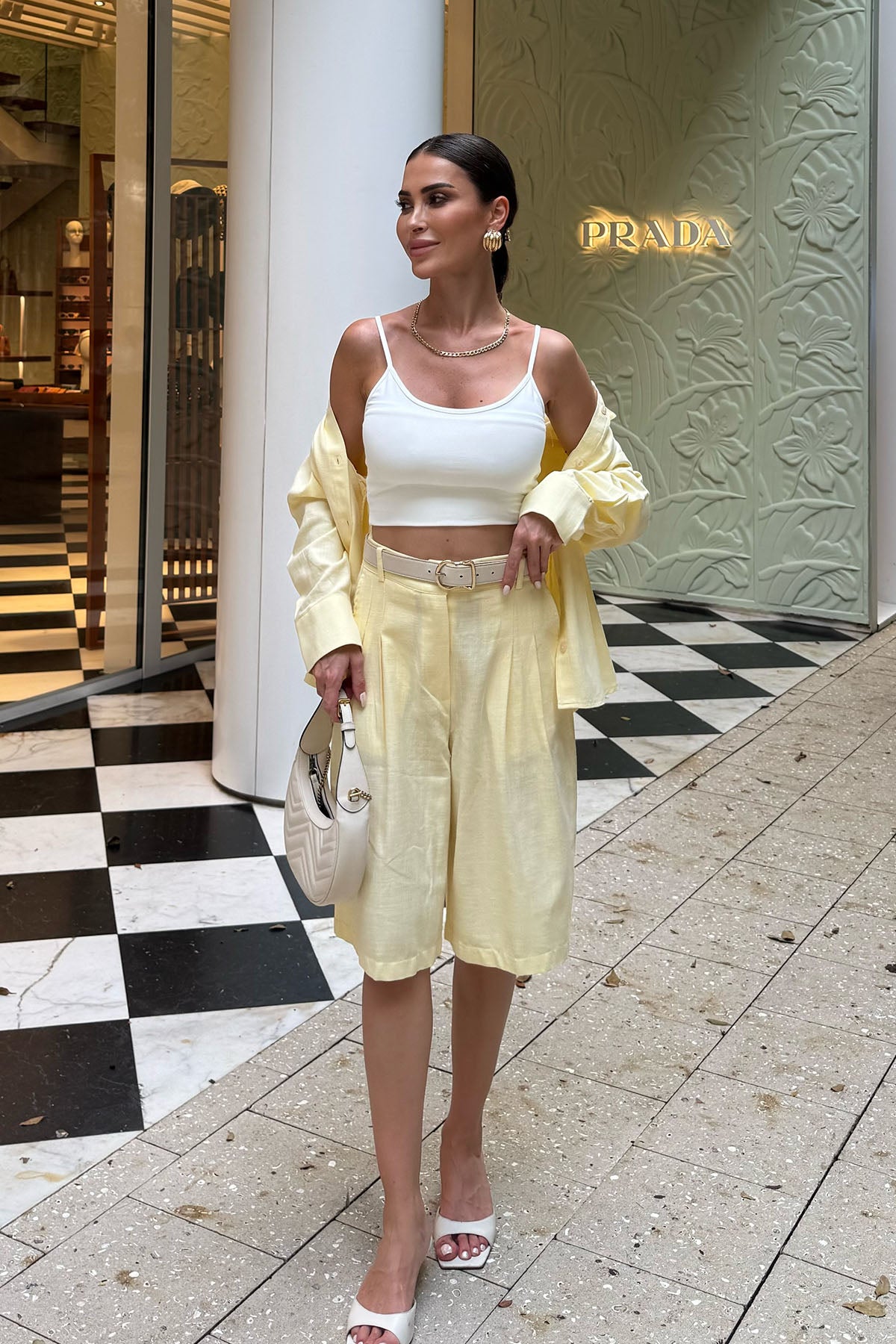 Kadın Organik Pamuk Bermuda Şort Tereyağı