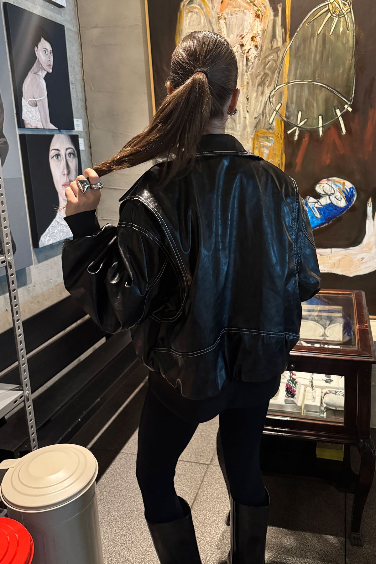 Kadın Deri Ceket Siyah