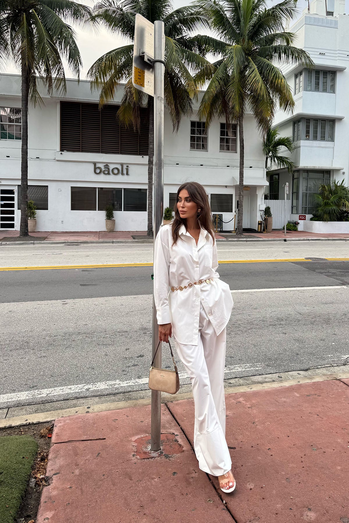 Kadın Poplin Gömlek Pantolon Takım Ekru