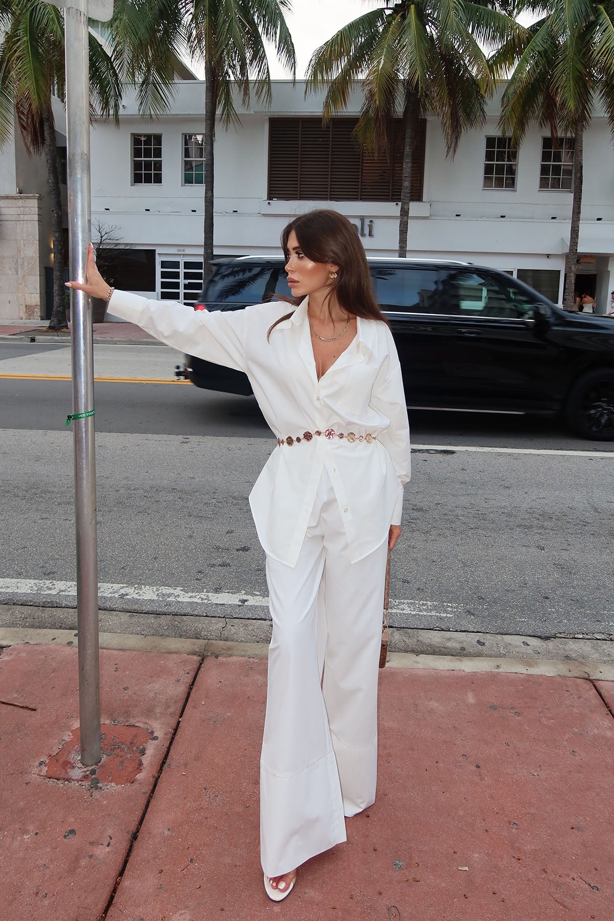 Kadın Poplin Gömlek Pantolon Takım Ekru