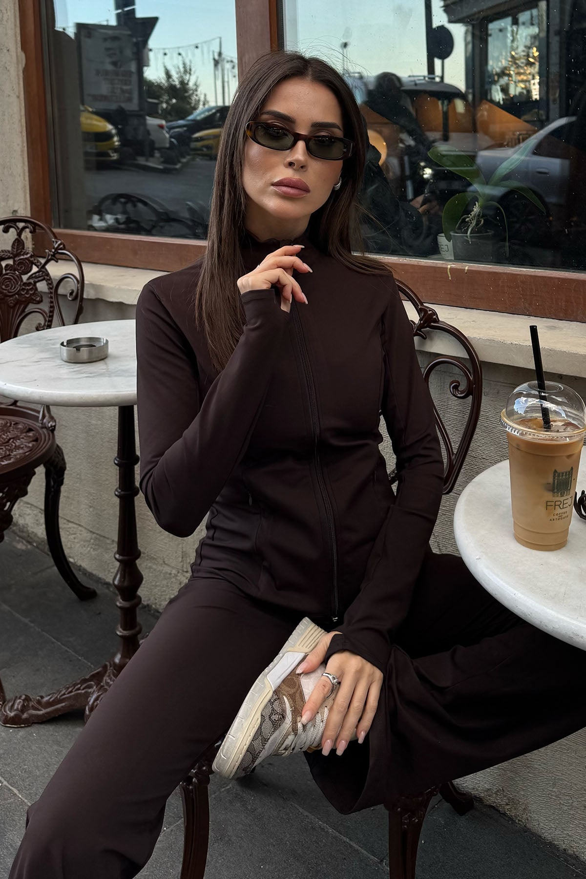 Kadın 3'lü Spor Takım Acı Kahve