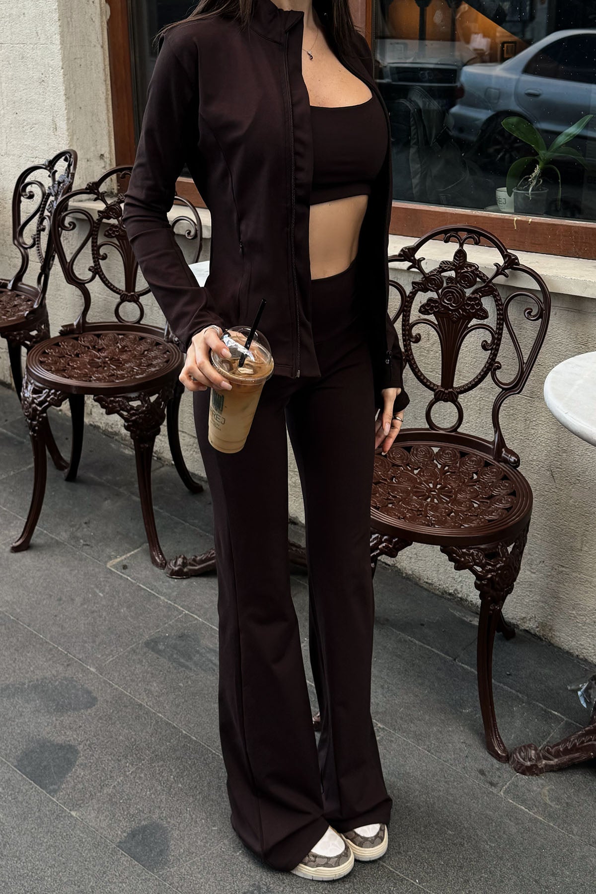 Kadın 3'lü Spor Takım Acı Kahve