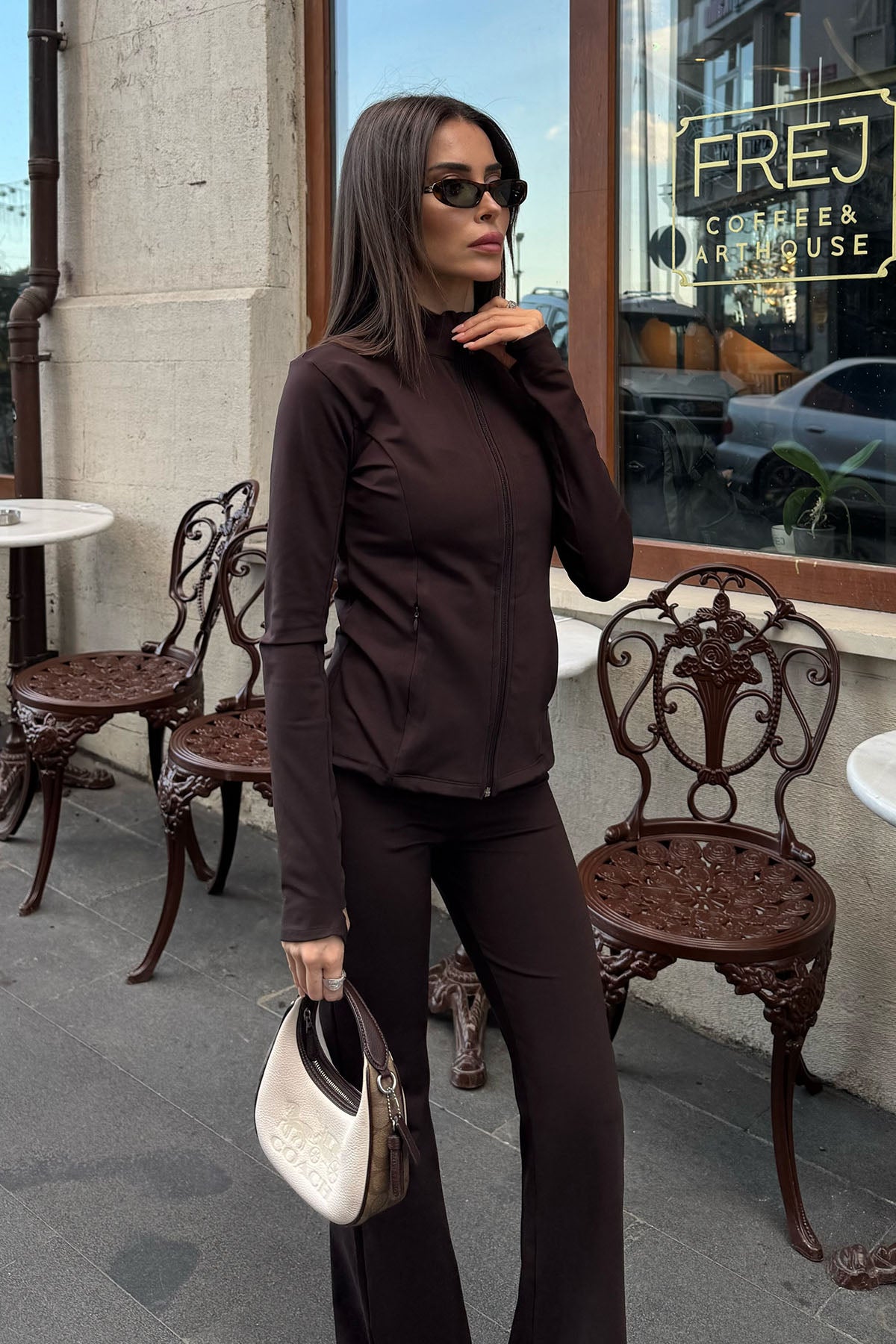 Kadın 3'lü Spor Takım Acı Kahve