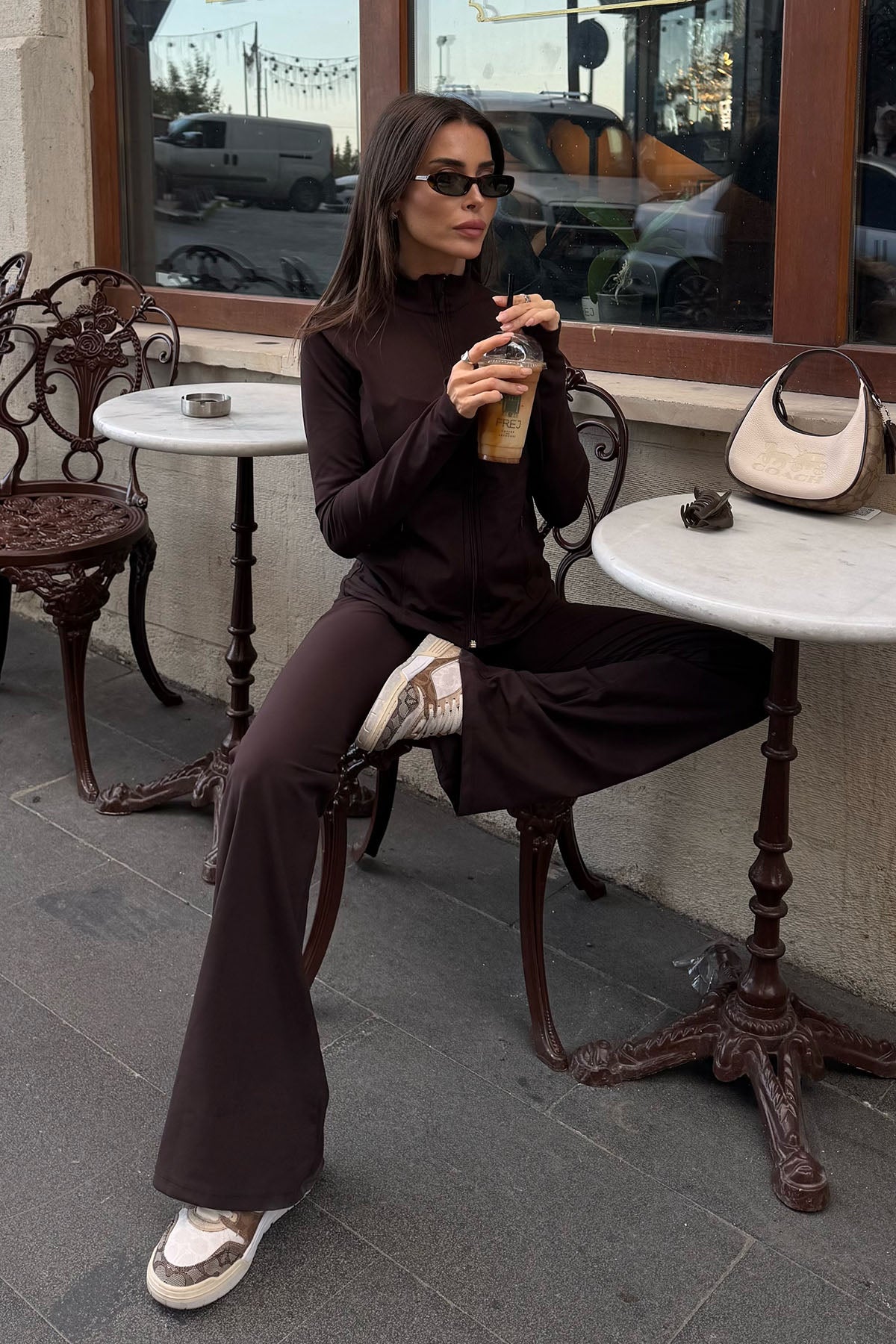 Kadın 3'lü Spor Takım Acı Kahve